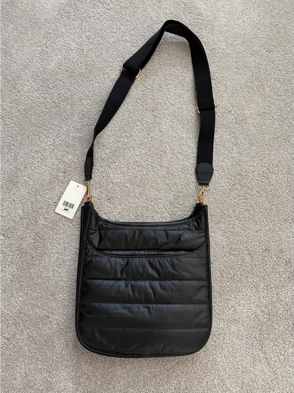 Quilted Black Crossbody Shoulder Bag